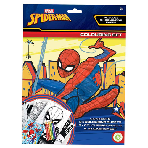 Spider-Man colouring sets that include 8 colouring sheets, stickers and 6 colouring pencils. A fun creative set for all lovers of the Marvel Universe.