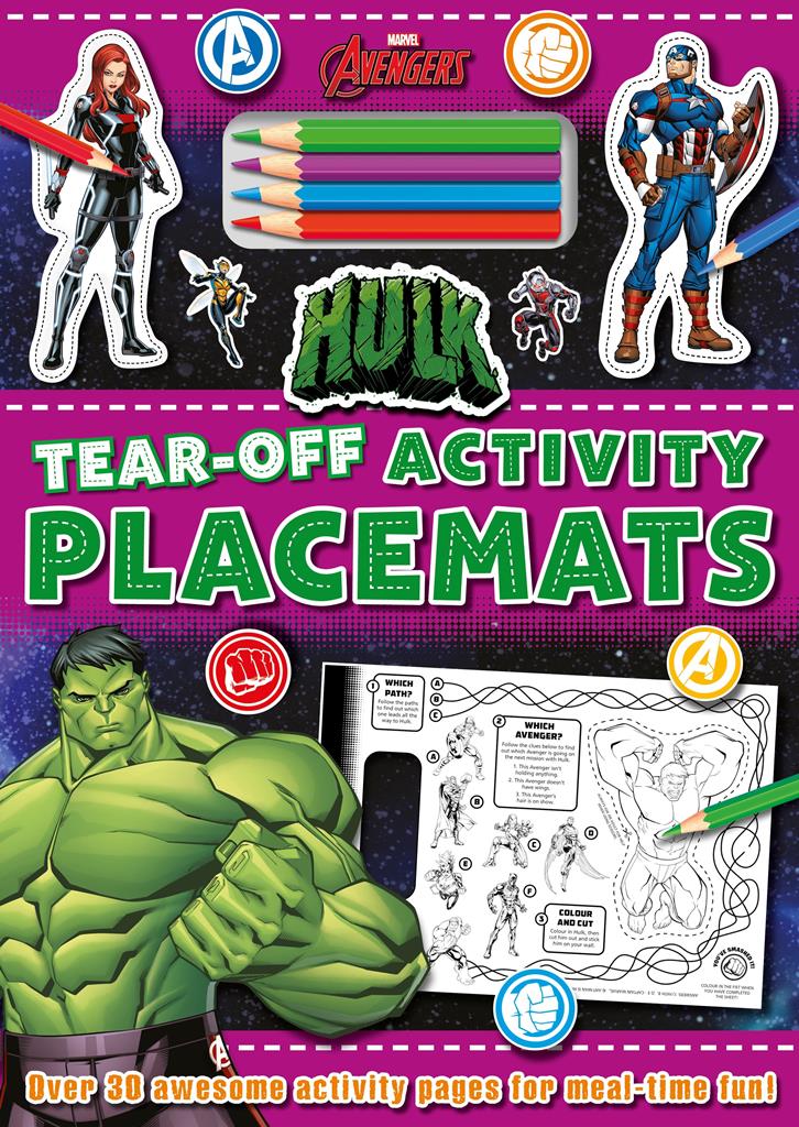 MARVEL AVENGERS HULK TEAR-OFF ACTIVITY PLACEMATS