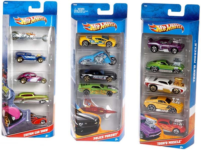 HOT WHEELS BASIC CAR 5 PACK ASSORTED