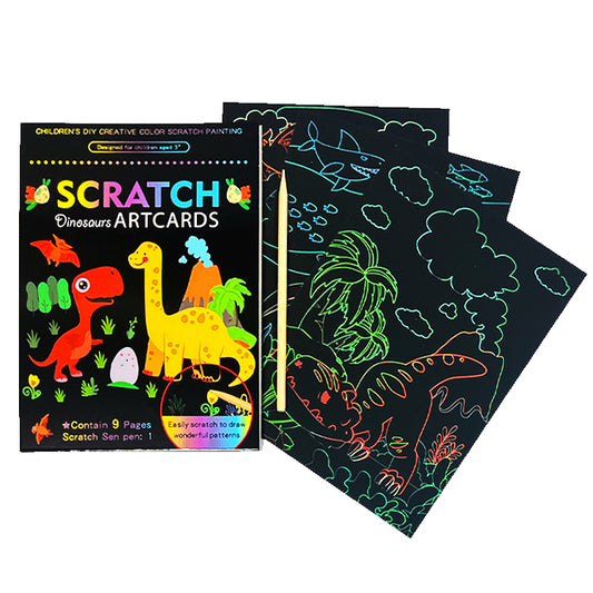 Dinosaur Scratch Art Cards Bumper Pack