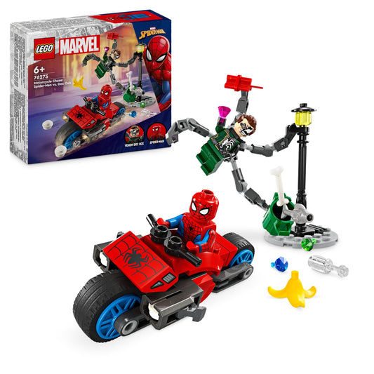 Lego Marvel 76275 Motorcycle Chase Spider-Man Vs Doc Ock Playset