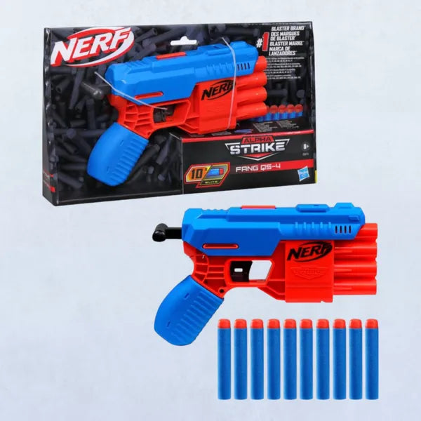 Nerf Red Blue Alpha Strike Fang QS-4 Blaster Gun New Kids Toy