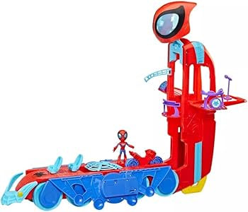 Marvel Spidey and His Amazing Friends Spider Crawl-R 2-in-1 Deluxe Headquarters Playset, Preschool Toy for Age 3 and Up