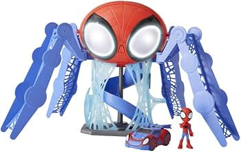 Marvel Spidey And His Amazing Friends Web-Quarters Playset Spidey And Vehicle