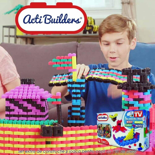 Acti Builders Construction Toy Playset 730 Pieces Creative Building Blocks